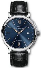 IWC Portofino '150 Years Edition' Automatic Blue Dial Black Leather Strap Watch for Men - IW356518 Buy Now By IWC