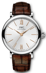 IWC Portofino Automatic Silver Dial Brown Leather Strap Watch for Women - IW357403 Buy Now By IWC