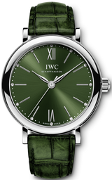IWC Portofino Automatic Green Dial Green Leather Strap Watch for Women - IW357405 Buy Now By IWC