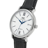 Shop IWC Portofino Automatic '150 Years' Edition Automatic White Dial Black Leather Strap Watch for Men - IW356519 in USA