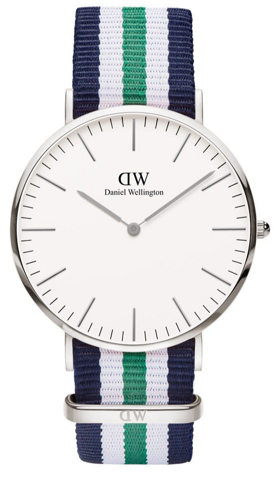 Shop Daniel Wellington Classic Nottingham White Dial Two Tone NATO Strap Watch For Men - 0208DW in USA