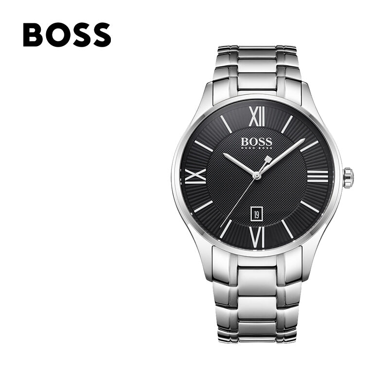 Hugo Boss Governer Black Dial Silver Steel Strap Watch for Men - 1513488 Buy Now By Hugo Boss