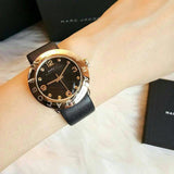 Marc Jacobs Amy Black Dial Black Leather Strap Watch for Women - MBM1154 Buy Now By Marc Jacobs