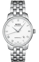 Mido Baroncelli III Automatic White Dial Silver Steel Strap Watch For Women - M7600.4.26.1 Buy Now By Mido