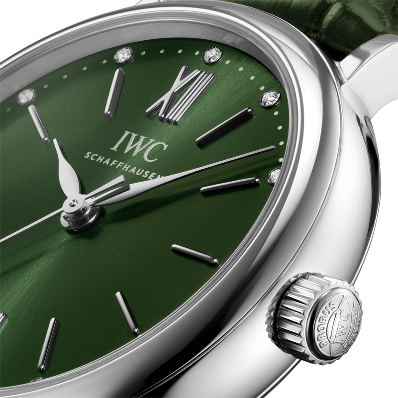 IWC Portofino Automatic Green Dial Green Leather Strap Watch for Women - IW357405 Buy Now By IWC