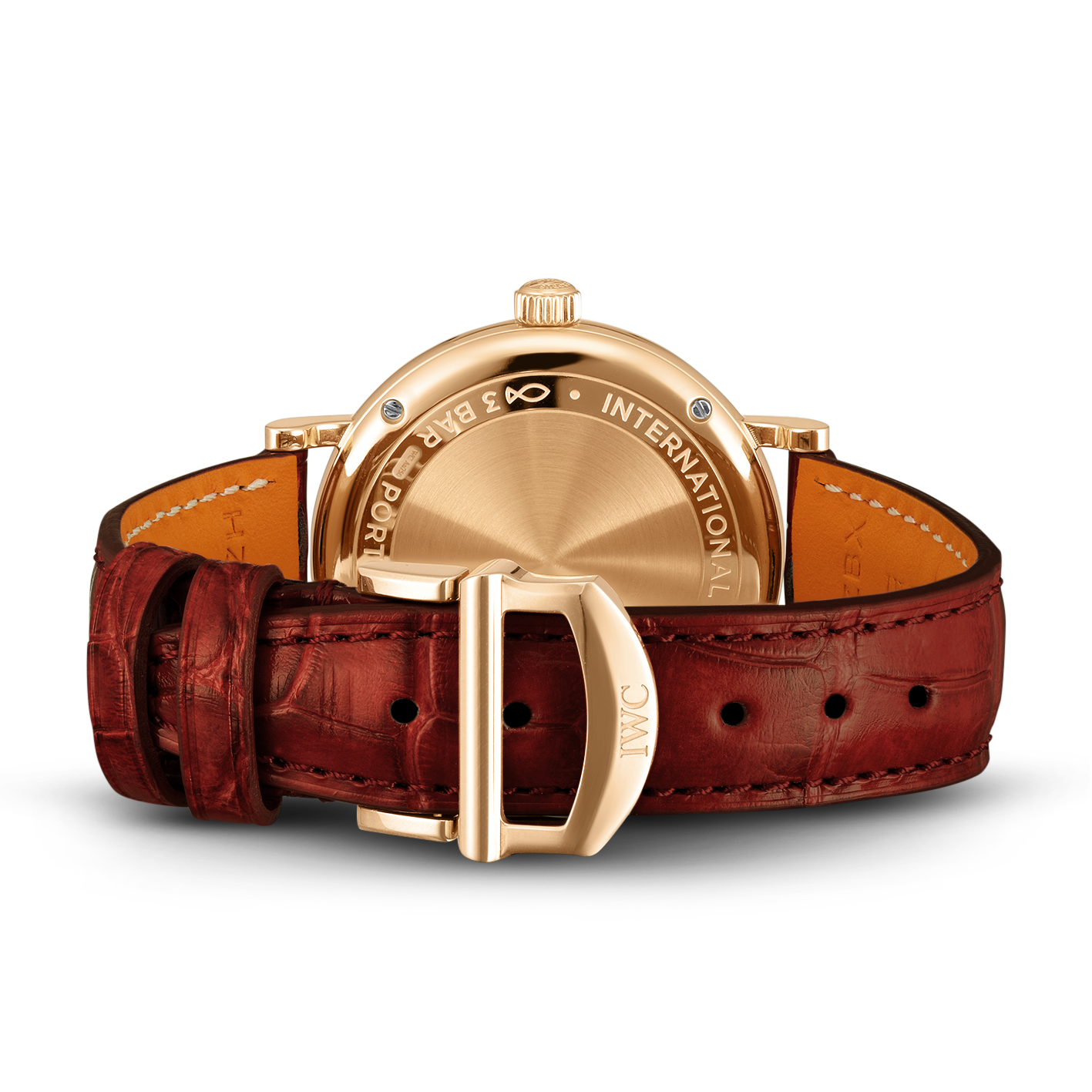 IWC Portofino Automatic Silver Dial Red Leather Strap Watch for Women - IW357401