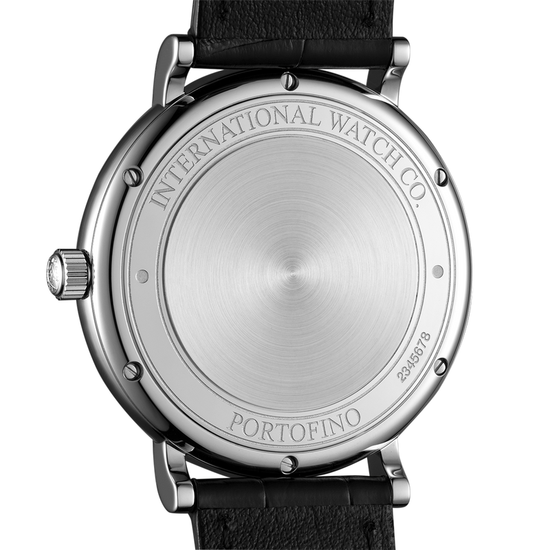 Shop IWC Portofino Automatic White Dial Black Leather Strap Watch for Men - IW356517 in USA