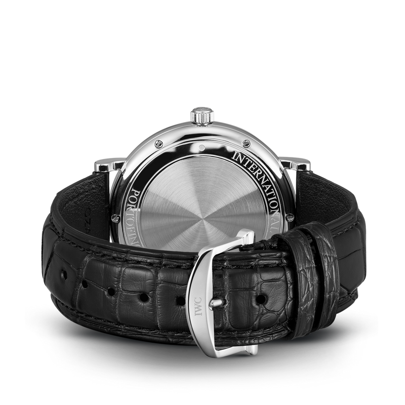 IWC Portofino Automatic Blue Dial Black Leather Strap Watch for Men - IW356523 Buy Now By IWC