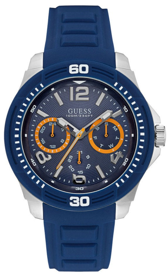 Shop Guess Trade Blue Dial Blue Silicone Strap Watch for Men - W0967G2 in USA