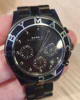 Marc Jacobs Blade Chronograph Black Dial Black Steel Strap Watch for Women - MBM3083 Buy Now By Marc Jacobs