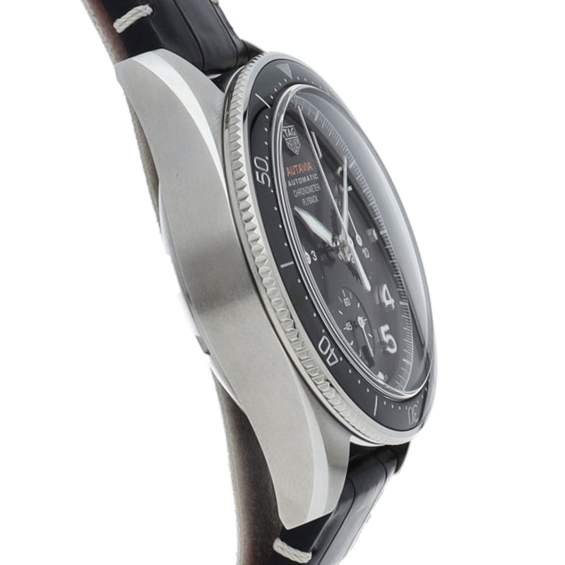 Tag Heuer Autavia Chronometer Flyback Automatic Chronograph Black Dial Black Leather Strap Watch for Men - CBE511A.FC8279 Buy Now By Tag Heuer