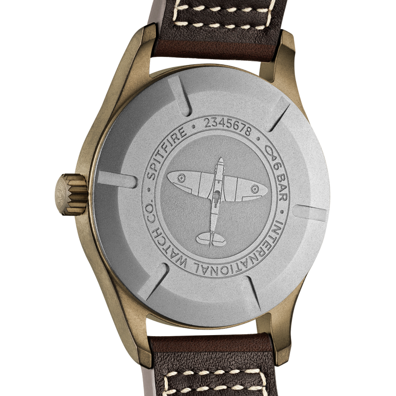Shop IWC Pilot's Watch Automatic Spitfire Green Dial Brown Leather Strap Watch for Men - IW326802 in USA