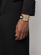 Versace Dominus Chronograph Gold Dial Black Silicone Strap Watch For Men - VE6H00223 Buy Now By Versace