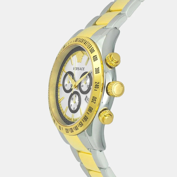 Versace Classic Chronograph Quartz Silver Dial Two Tone Steel Strap Watch For Men - VEV700519 Buy Now By Versace