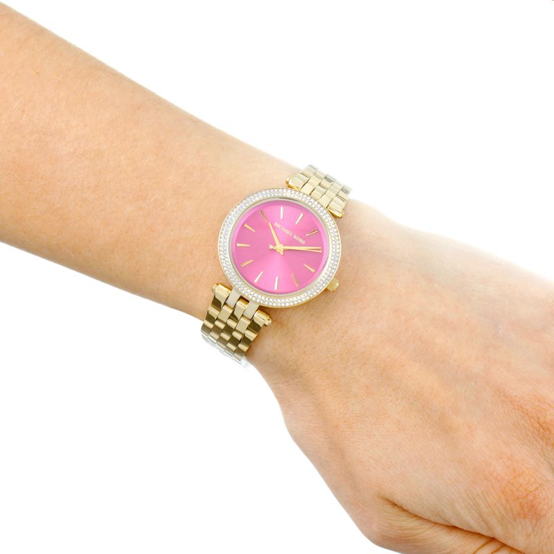 Michael Kors Darci Pink Dial Gold Steel Strap Watch for Women - MK3444 Buy Now By Michael Kors
