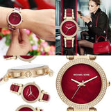 Michael Kors Parker Mother of Pearl Red Dial Two Tone Steel Strap Watch for Women - MK6427 Buy Now By Michael Kors