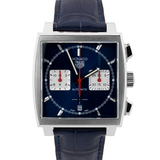 Tag Heuer Monaco Automatic Chronograph Blue Dial Blue Leather Strap Watch for Men - CBL2111.FC6453 Buy Now By Tag Heuer