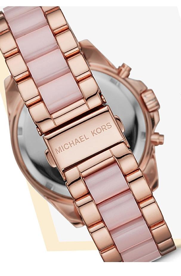 Michael Kors Bradshaw Chronograph Pink Dial Two Tone Steel Strap Watch For Women - MK6830 Buy Now By Michael Kors