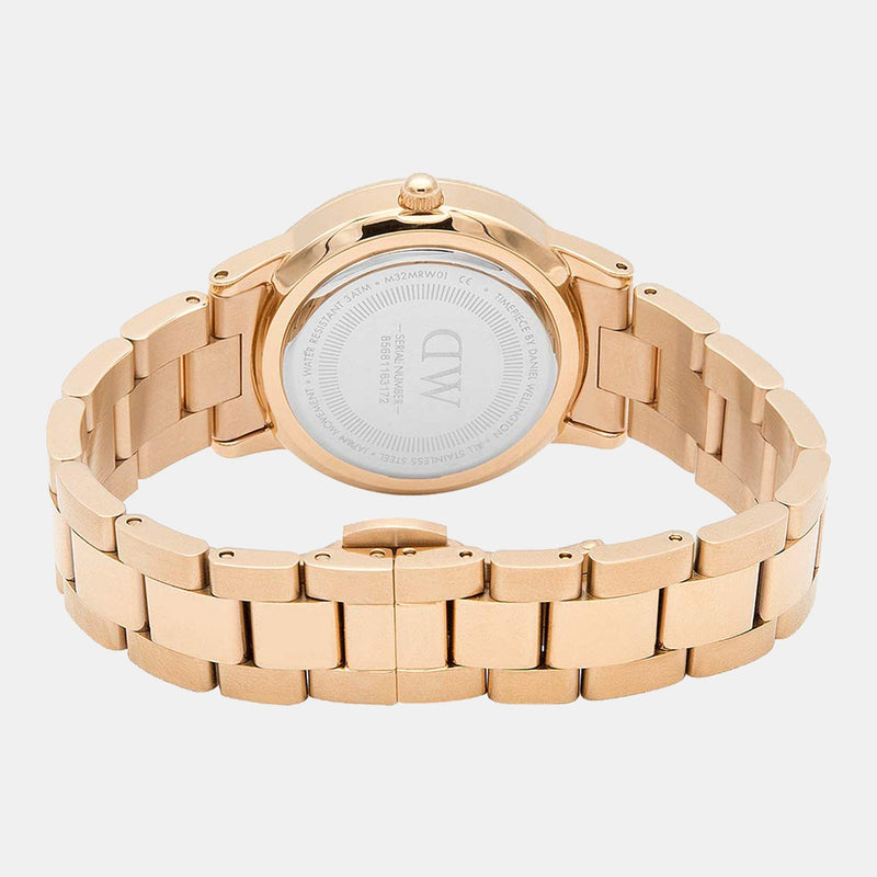 Daniel Wellington Iconic Link Black Dial Rose Gold Steel Strap Watch For Men - DW00100344 Buy Now By Daniel Wellington