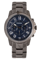 Fossil Grant Chronograph Blue Dial Grey Steel Strap Watch for Men - FS4831 Buy Now By Fossil