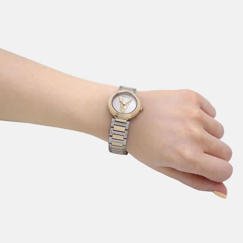 Versace Virtus Quartz White Dial Two Tone Steel Strap Watch For Women - VET300721 Buy Now By Versace