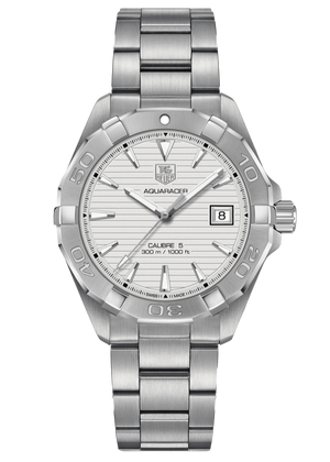 Tag Heuer Aquaracer Automatic White Dial Silver Steel Strap Watch for Men - WAY2111.BA0928