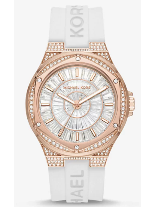 Michael Kors Lennox Three-Hand Crystals Dial White Silicone Strap Watch For Women - MK7248 Buy Now By Michael Kors