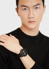Emporio Armani Luigi Analog Black Dial Black Leather Strap Watch For Men - AR11450 Buy Now By Emporio Armani