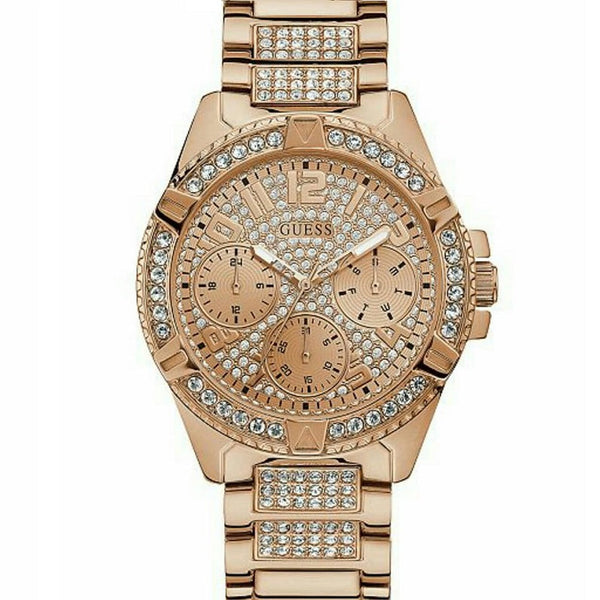 Guess Frontier Chronograph Crystals Rose Gold Dial Rose Gold Steel Strap Watch for Men - W0799G3 Buy Now By Guess