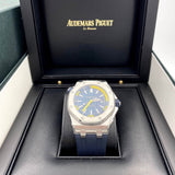 Audemars Piguet Royal Oak Offshore Diver Blue Dial Blue Rubber Strap Watch for Men - 15710ST.OO.A027CA.01