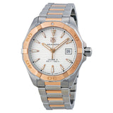 Tag Heuer Aquaracer Calibre 5 Automatic White Dial Two Tone Steel Strap Watch for Men - WAY2150.BD0911