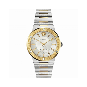 Versace Hellenyium Silver Dial Two Tone Steel Strap Watch for Women - VEVH00620