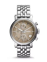 Fossil Boyfriend Chronograph Brown Dial Silver Steel Strap Watch for Women - ES3747 Buy Now By Fossil