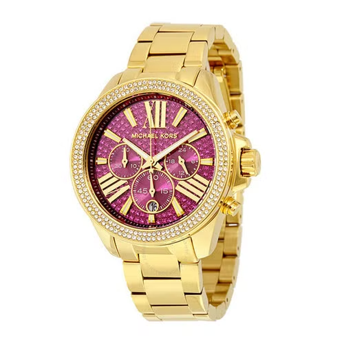 Michael Kors Wren Purple Dial Gold Steel Strap Watch for Women - MK6290 Buy Now By Michael Kors