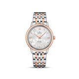 Shop Omega De Ville Prestige Quartz Diamonds Silver Dial Two Tone Steel Strap Watch for Women - 424.25.27.60.52.001 in USA