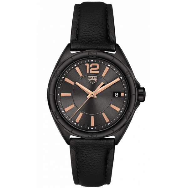 Shop Tag Heuer Formula 1 Quartz Black Dial Black Leather Strap Watch for Women - WBJ1314.FC8230 in USA