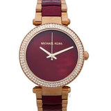 Michael Kors Parker Maroon Dial Two Tone Steel Strap Watch for Women - MK6412 Buy Now By Michael Kors