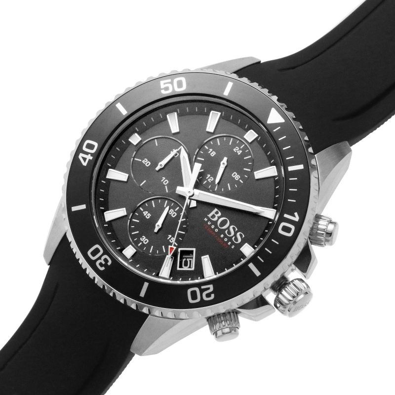 Hugo Boss Admiral Black Dial Black Silicone Strap Watch for Men - 1513912 Buy Now By Hugo Boss