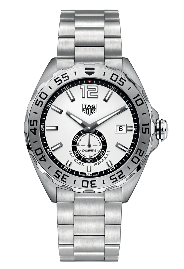 Shop Tag Heuer Formula 1 Calibre 6 Automatic White Dial Silver Steel Strap Watch for Men - WAZ2013.BA0842 in USA