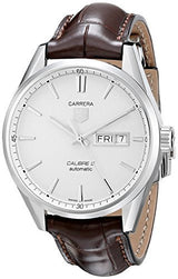 Tag Heuer Carrera Calibre 5 Automatic White Dial Brown Leather Strap Watch for Men - WAR201B.FC6291 Buy Now By Tag Heuer