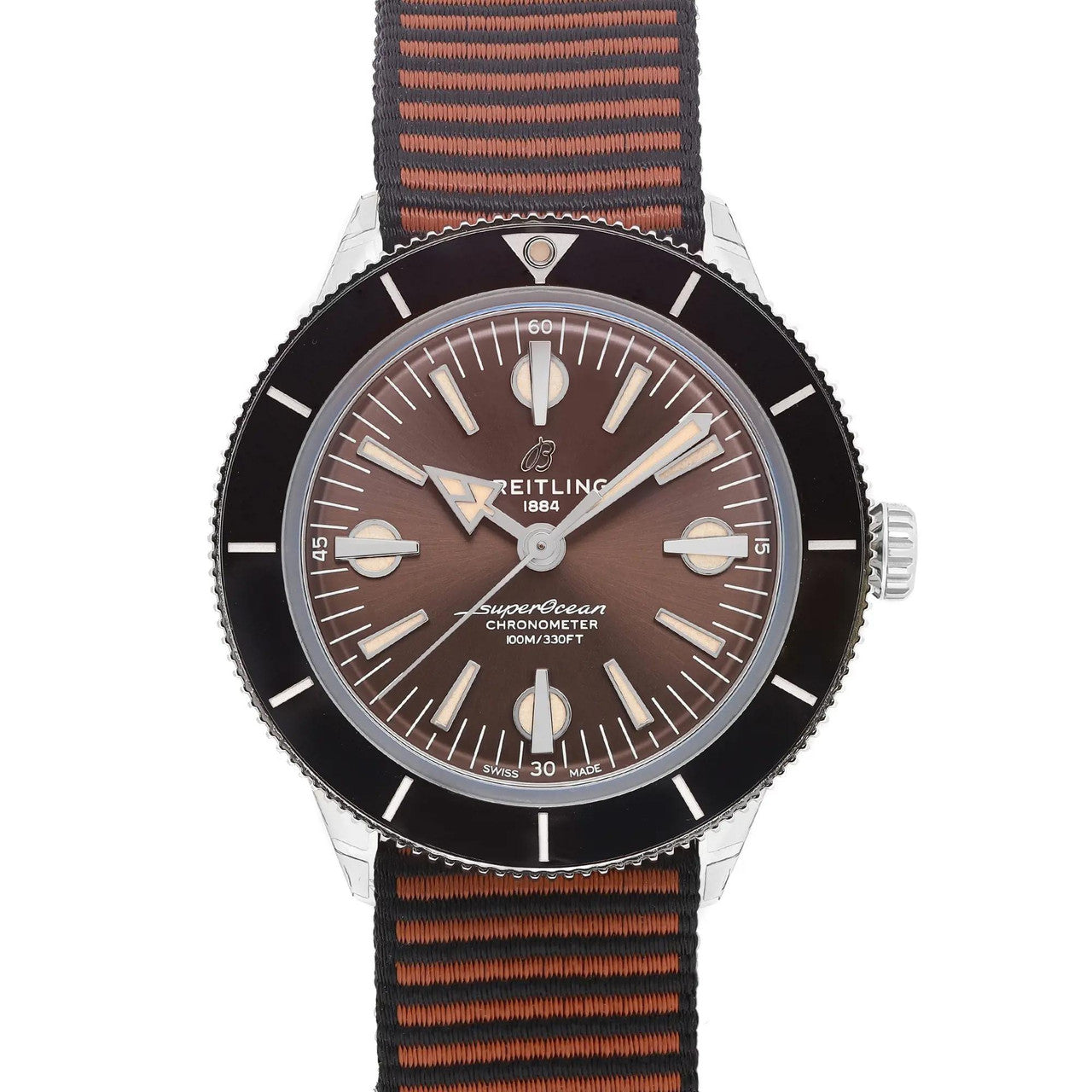 Breitling Superocean Heritage '57 Outerknown Brown Dial Brown NATO Strap Watch for Men - A103703A1Q1W1