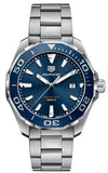Tag Heuer Aquaracer Blue Dial Silver Steel Strap Watch for Men - WAY101C.BA0746