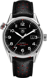 Tag Heuer Carrera Calibre 5 Drive Timer Black Dial Black Leather Strap Watch for Men - WAR2A10.FC6337 Buy Now By Tag Heuer