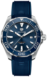 Tag Heuer Aquaracer Quartz Blue Dial Blue Rubber Strap Watch for Men - WAY101C.FC6153
