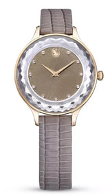 Swarovski Octea Nova Beige Dial Grey Leather Strap Watch for Women - 5649999 Buy Now By Swarovski