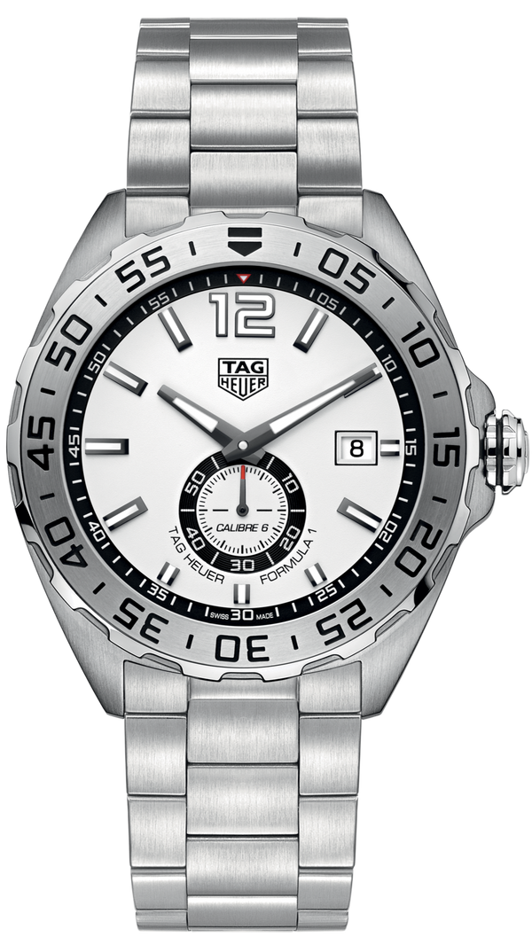Shop Tag Heuer Formula 1 Calibre 6 Automatic White Dial Silver Steel Strap Watch for Men - WAZ2013.BA0842 in USA