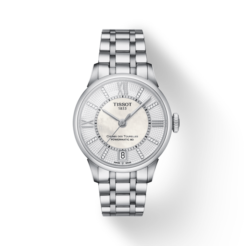 Tissot Chemin Des Tourelles Powermatic 80 Helvetic Silver Dial Silver Steel Strap Watch For Women - T099.207.11.116.00 Buy Now By Tissot