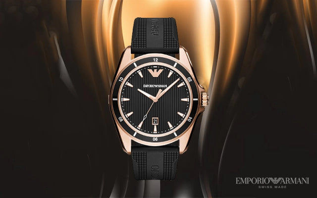 Emporio Armani Sport Quartz Black Dial Black Rubber Strap Watch For Men - AR11101 Buy Now By Emporio Armani