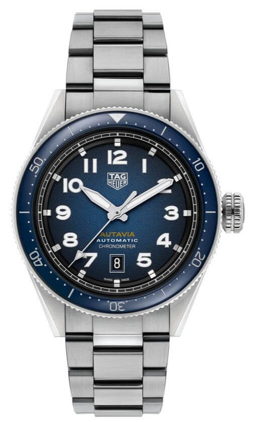 Tag Heuer Autavia Automatic Blue Dial Silver Steel Strap Watch for Men - WBE5116.EB0173 Buy Now By Tag Heuer