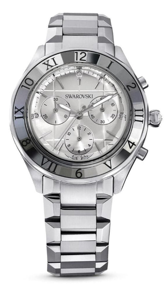 Shop Swarovski Dextera Chronograph Silver Dial Silver Steel Strap Watch for Women - 5641297 in USA